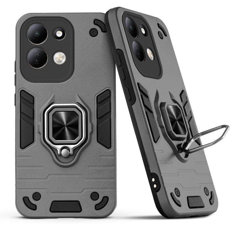 Back view of Redmi 17 5G case highlighting the built-in rotating metal ring holder