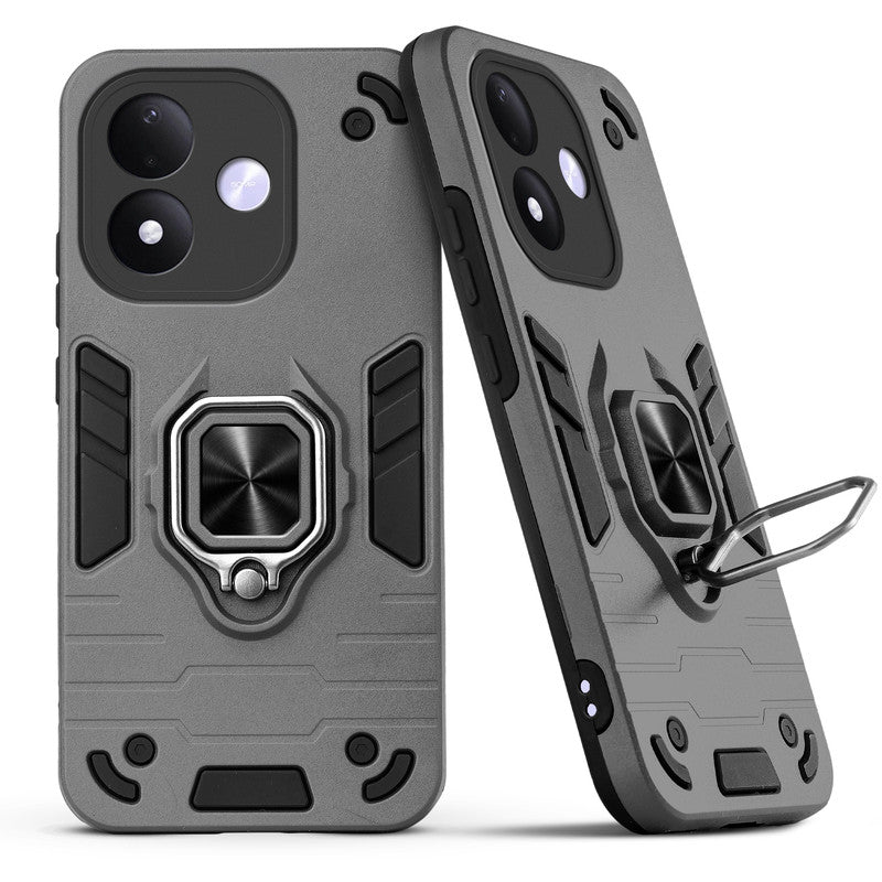 Back view of Redmi Note 17 5G case highlighting the built-in rotating metal ring holder
