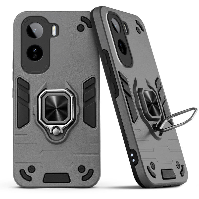 Back view of Vivo T5 Pro 5G case highlighting the built-in rotating metal ring holder