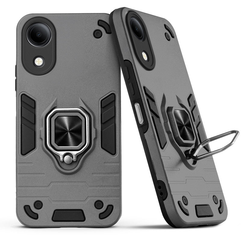 Back view of Vivo T5e 5G case highlighting the built-in rotating metal ring holder