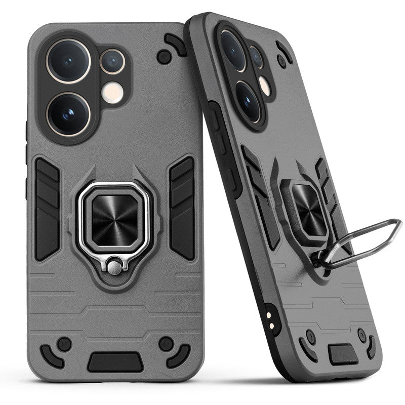 Back view of Vivo V60 5G case highlighting the built-in rotating metal ring holder