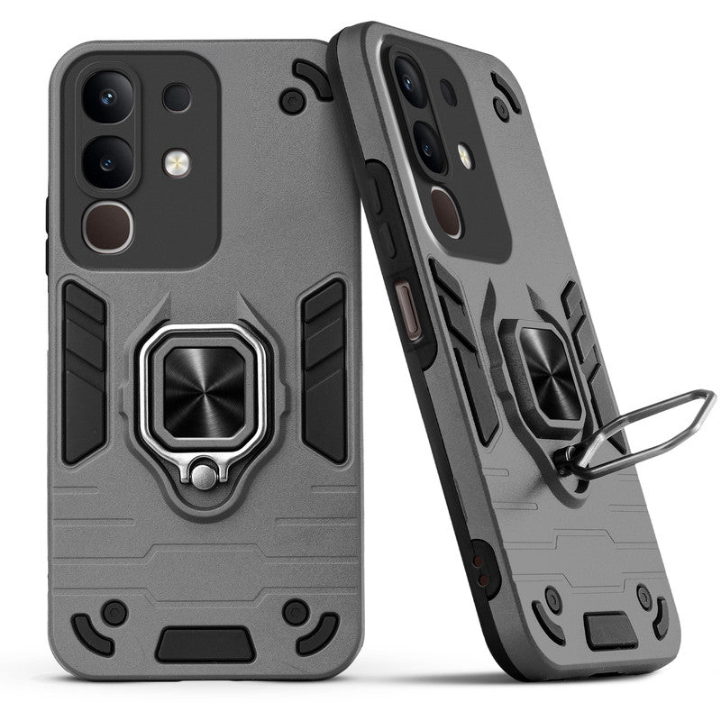 Back view of Vivo Y31 Pro 5G case highlighting the built-in rotating metal ring holder
