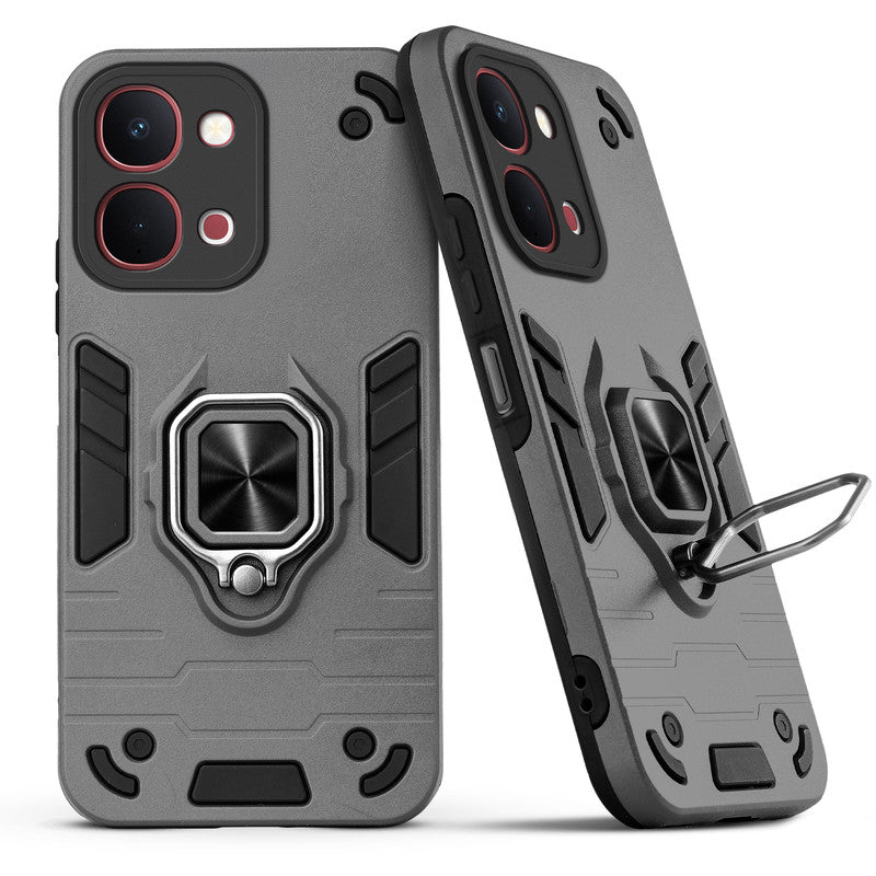 Back view of Vivo Y31T 5G case highlighting the built-in rotating metal ring holder