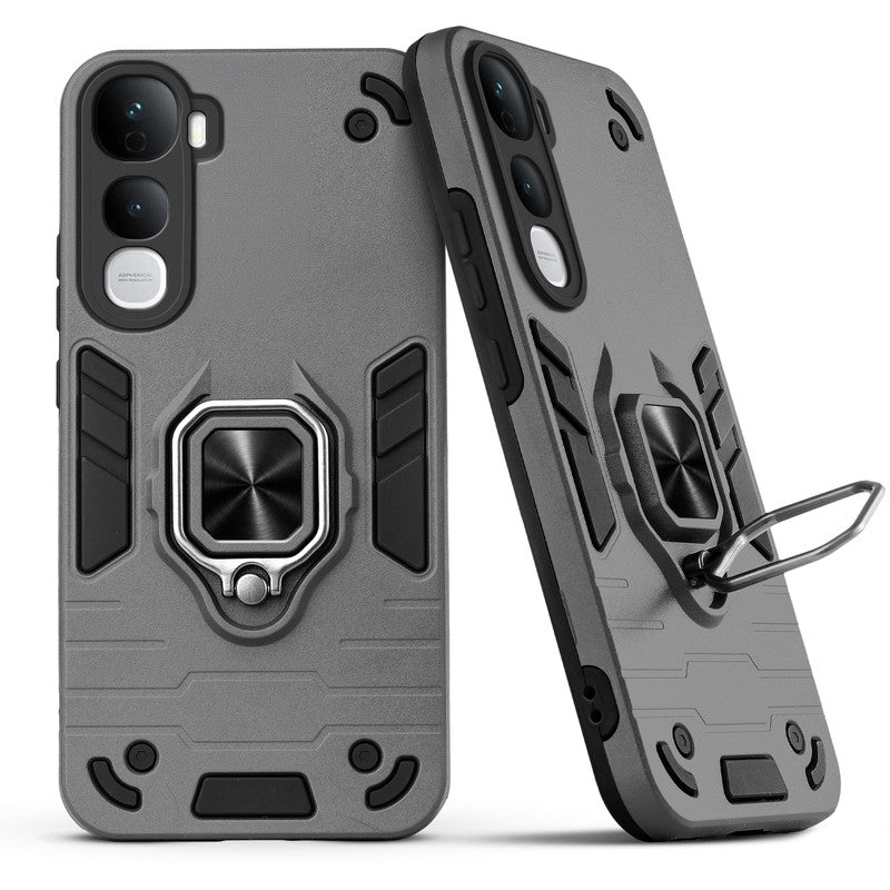 Back view of Vivo Y400 5G case highlighting the built-in rotating metal ring holder