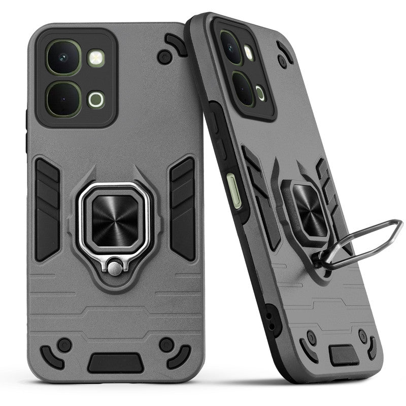 Back view of Vivo Y51 Pro 5G case highlighting the built-in rotating metal ring holder