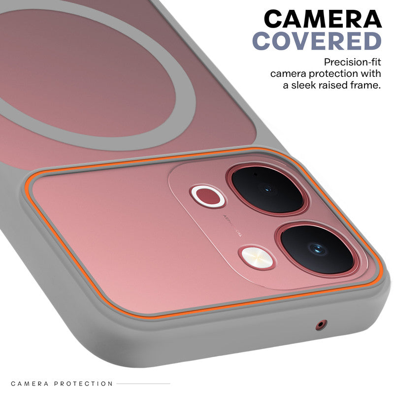 Premium Magnetic Case for Vivo Y51 Pro 5G with Frosted Back, Soft Silicone Edges & Raised Camera Protection