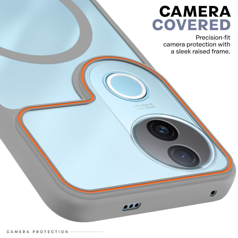 Premium Magnetic Case for iQOO Z10R 5G with Frosted Back, Soft Silicone Edges & Raised Camera Protection