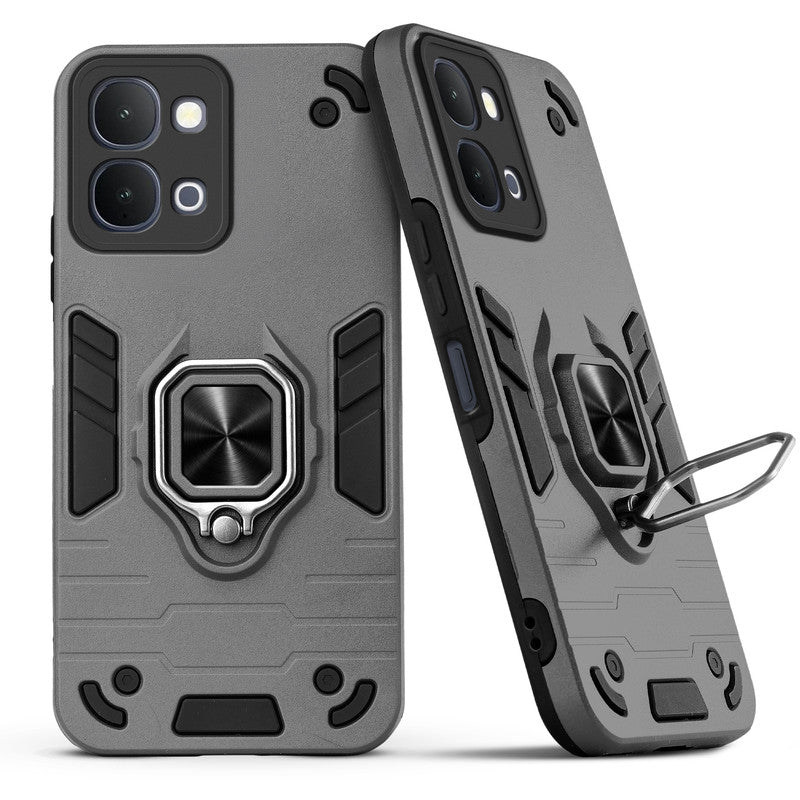 Back view of iQOO Z11x 5G case highlighting the built-in rotating metal ring holder