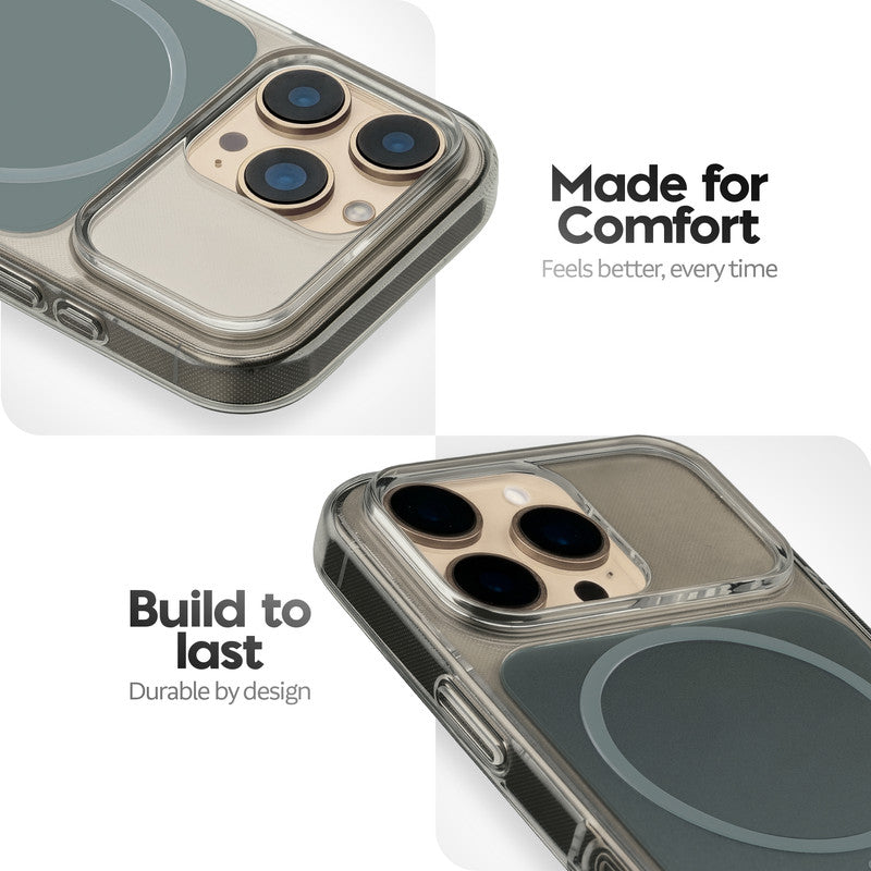 Silicone Hybrid Hard Back Cover with Wireless Charging Support for Apple iPhone 16 Pro