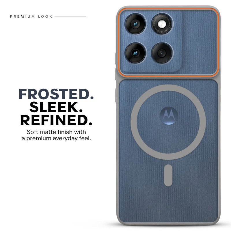 Premium Magnetic Case for Motorola Moto Edge 60 Fusion 5G with Frosted Back, Soft Silicone Edges & Raised Camera Protection
