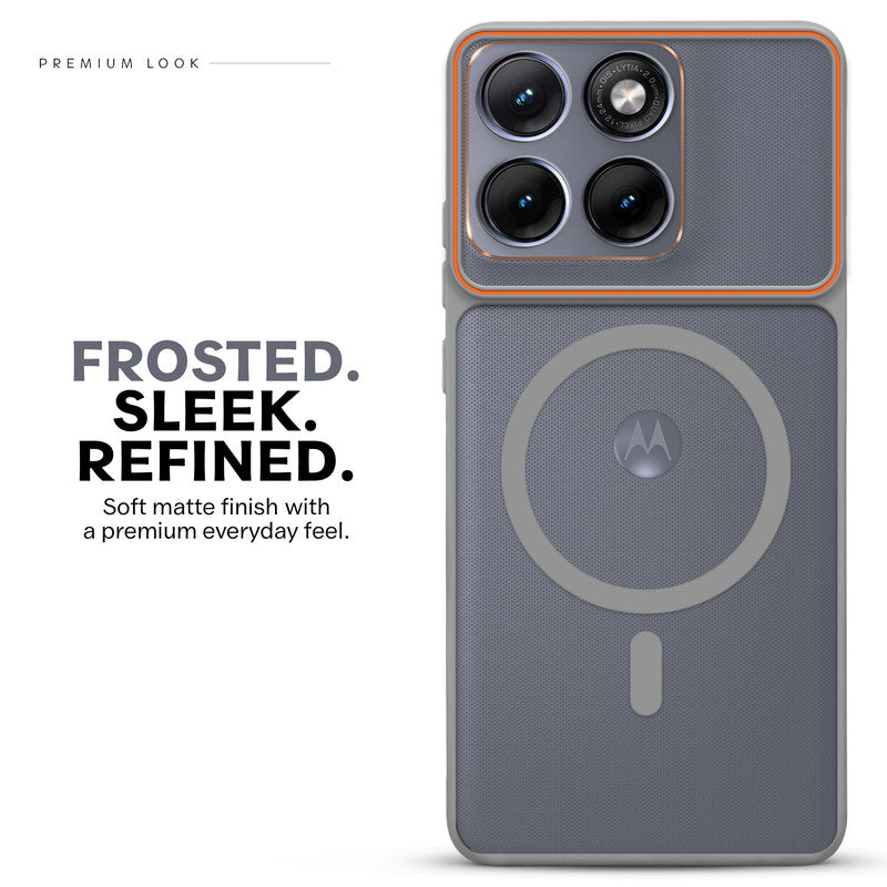 Premium Magnetic Case for Motorola Moto Edge 70 Fusion 5G with Frosted Back, Soft Silicone Edges & Raised Camera Protection