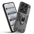 Front and back view of Motorola Moto Edge 70 Pro 5G fitted with a protective case and ring grip