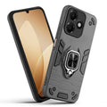 Front and back view of Oppo A6C 4G fitted with a protective case and ring grip