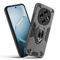 Front and back view of Oppo F31 Pro 5G fitted with a protective case and ring grip