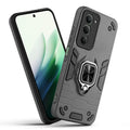 Front and back view of Redmi Note 15 5G fitted with a protective case and ring grip