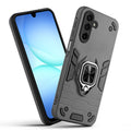 Front and back view of Samsung A17 5G fitted with a protective case and ring grip