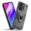 Front and back view of Vivo Y11 5G fitted with a protective case and ring grip