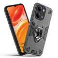 Front and back view of Vivo Y21 5G fitted with a protective case and ring grip