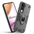 Front and back view of Vivo Y400 Pro 5G fitted with a protective case and ring grip