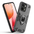 Front and back view of Vivo Y51 Pro 5G fitted with a protective case and ring grip