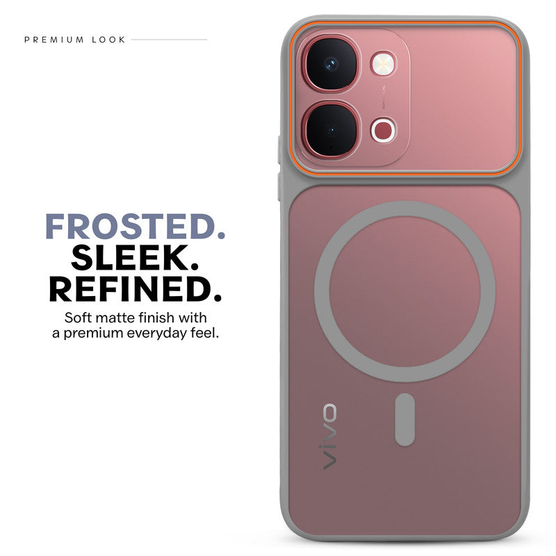 Premium Magnetic Case for Vivo Y51 Pro 5G with Frosted Back, Soft Silicone Edges & Raised Camera Protection