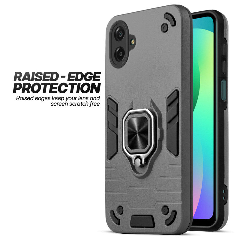 Samsung F07 case showing raised edge protection for camera and screen