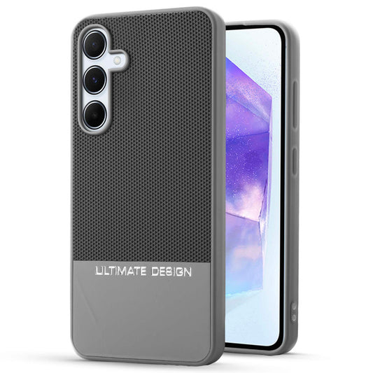 Two-Tone Back Cover with Pyramid Texture & Vegan Leather Finish for Samsung A55 5G - Where Style Meets Function