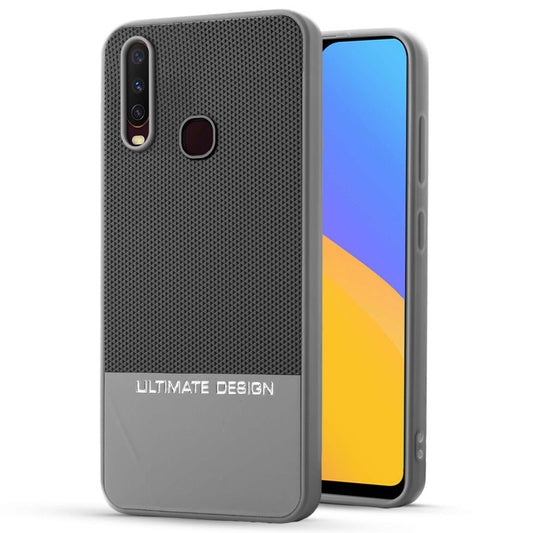 Two-Tone Back Cover with Pyramid Texture & Vegan Leather Finish for Vivo Y12 - Where Style Meets Function