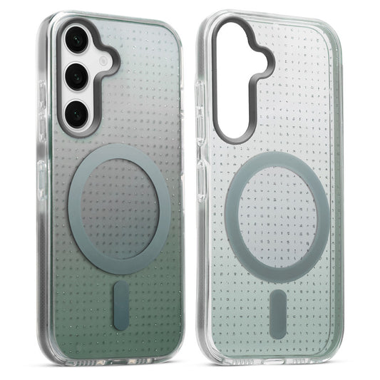 Stunning Dual Shade Starry MagSafe Hard Back Case for Samsung S24 5G with Colourful Raised Camera Edges