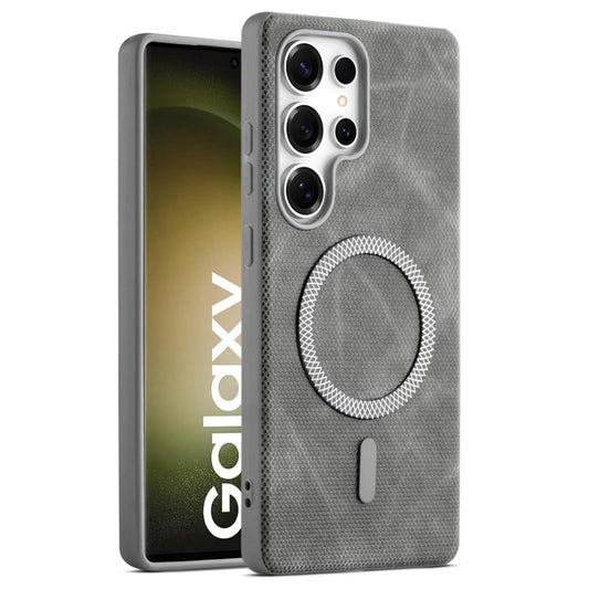 Rugged Vintage Look Back Case For Samsung S23 Ultra 5G With Magnetic Charging Compatible with MagSafe