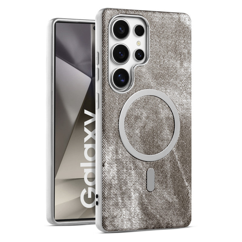 Classic Denim Finish Back Case For Samsung S24 Ultra 5G With Wireless Charging Support Support