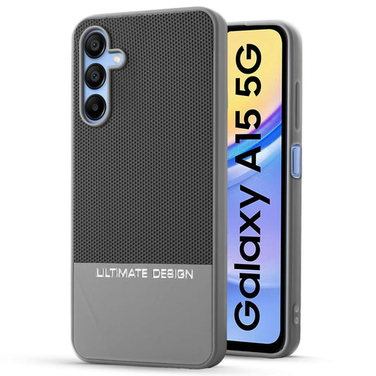 Two-Tone Back Cover with Pyramid Texture & Vegan Leather Finish for Samsung A15 5G - Where Style Meets Function