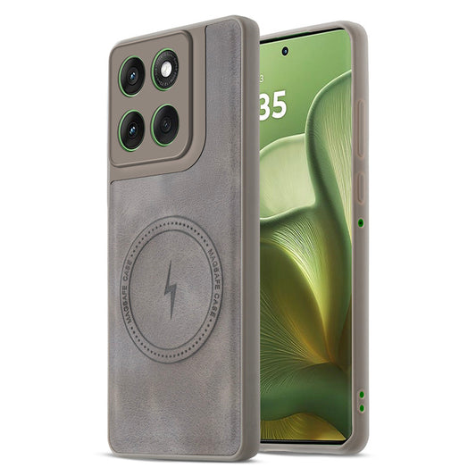 Refined PU Leather Case for Motorola Moto Edge 60 5G , with Support for MagSafe & Wireless Accessories