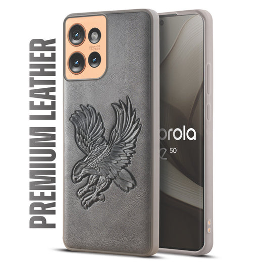 Eagle Textured Leather Back Case Cover for Motorola Moto Edge 50 5G