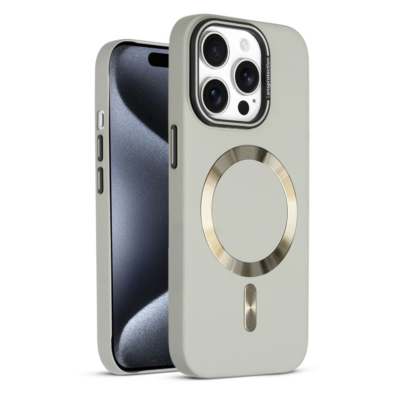Smooth Silicone Finish Hard Back Wireless Charging Support Compatible Case for Apple iPhone 15 Pro With Camera Protection