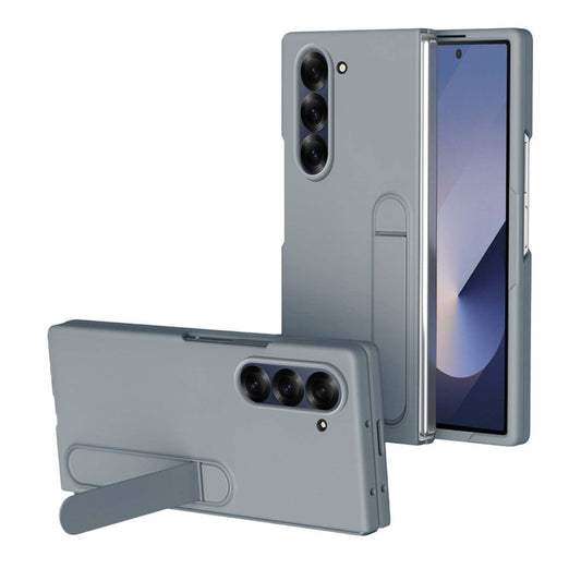 Solid Matte Finish Cover for Samsung Z Fold 6 with Integrated Stand for Hands Free Use