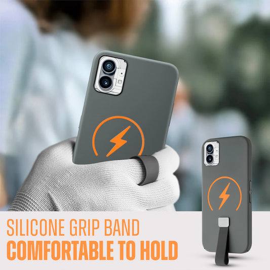 Compact and Stylish Silicon Finish Hard Cover For Nothing Phone 1 with Integrated Grip Strap & MagSafe Charging Support