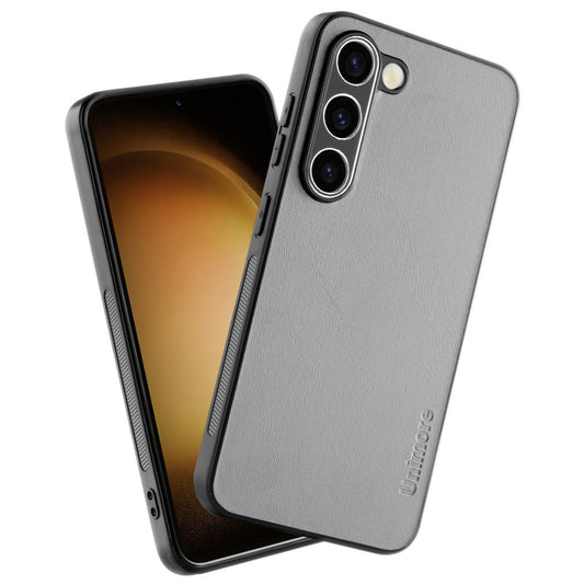 Unimore Leather Hard Case with Shiny Camera Protection For Samsung S23 5G