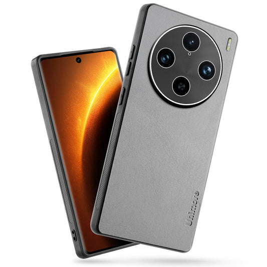 Unimore Leather Hard Case with Shiny Camera Protection For Vivo X100 Pro 5G