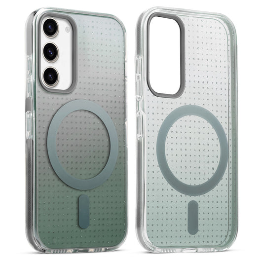 Stunning Dual Shade Starry MagSafe Hard Back Case for Samsung S23 5G with Colourful Raised Camera Edges