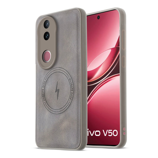 Refined PU Leather Case for Vivo V50 5G , with Support for MagSafe & Wireless Accessories