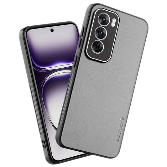 Unimore Leather Hard Case with Shiny Camera Protection For Oppo Reno 12 5G