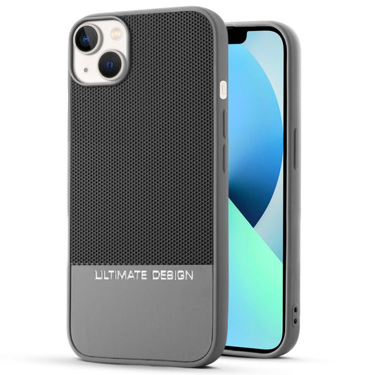 Two-Tone Back Cover with Pyramid Texture & Vegan Leather Finish for Apple iPhone 13 - Where Style Meets Function