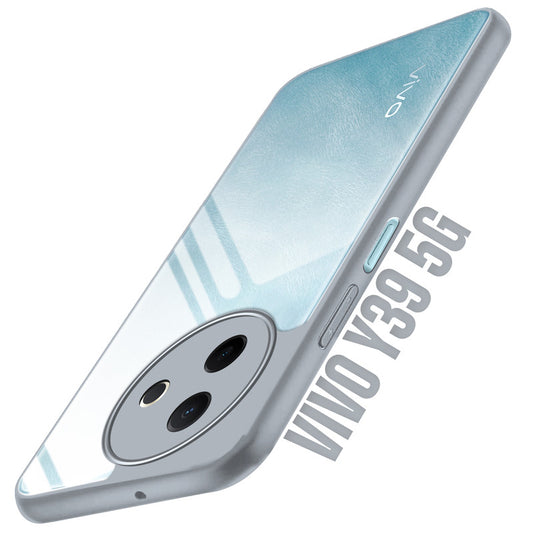 Premium Silicon Coloured Soft Framed Case with Clear Back Cover For Vivo Y39 5G