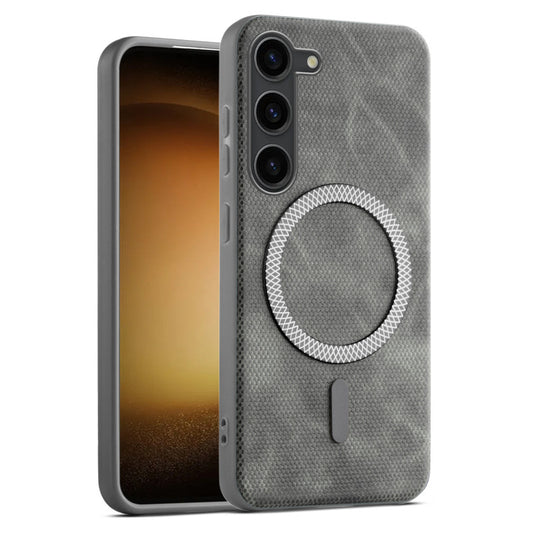 Rugged Vintage Look Back Case For Samsung S23 5G With Magnetic Charging Compatible with MagSafe