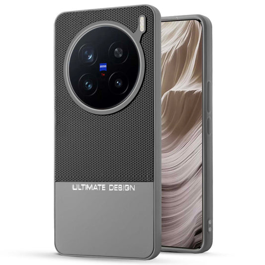 Two-Tone Back Cover with Pyramid Texture & Vegan Leather Finish for Vivo X200 Pro 5G - Where Style Meets Function