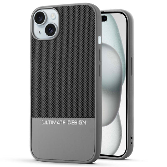 Two-Tone Back Cover with Pyramid Texture & Vegan Leather Finish for Apple iPhone 15 - Where Style Meets Function