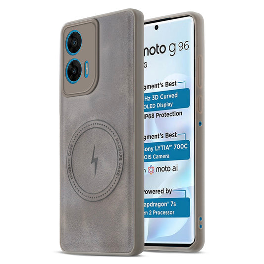 Refined PU Leather Case for Motorola Moto G96 5G