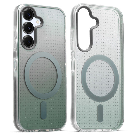 Stunning Dual Shade Starry MagSafe Hard Back Case for Samsung S25 5G with Colourful Raised Camera Edges