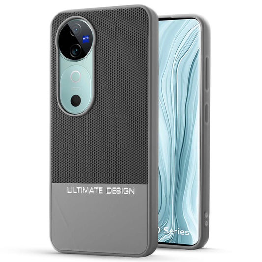 Two-Tone Back Cover with Pyramid Texture & Vegan Leather Finish for Vivo V40 5G - Where Style Meets Function